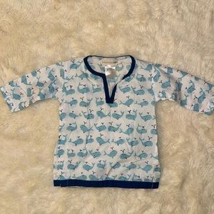 Baby Pottery Barn Kids Whale Swim Coverup - Size 6-12 Months